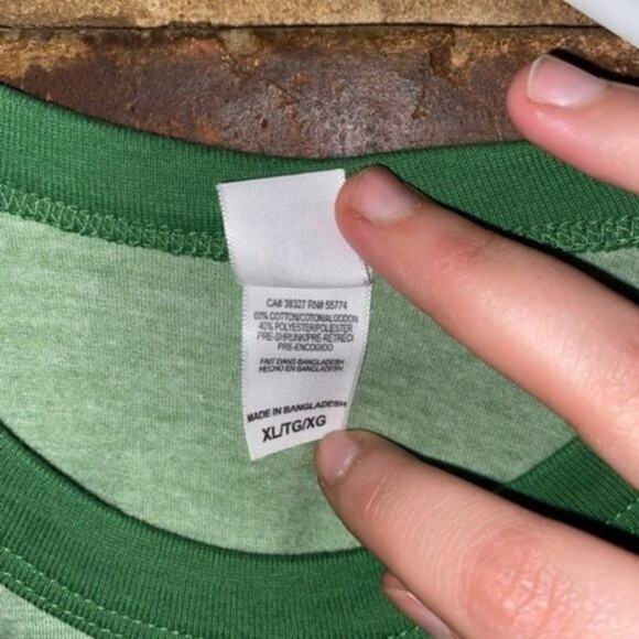 NWOT Here & Now Green Graphic Ringer T-Shirt Men's Size XL - Picture 4 of 5